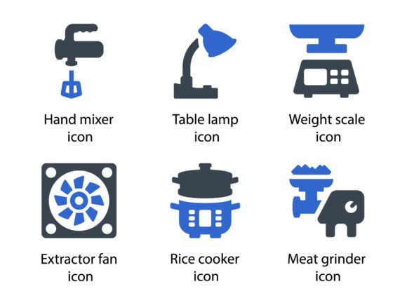 Appliances Icon Set 5: Graphics & Icons for Real Local Branding
