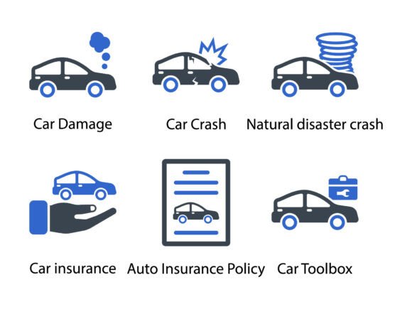 Auto Insurance Icon Set 2: Graphics & Icons for Brand Clarity