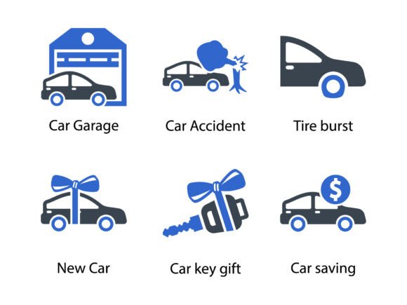 Auto Insurance Icon Set 4: Graphics & Icons for Local Branding