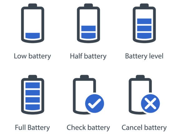 Battery Icon Set 1: Clean Graphics & Versatile Icons