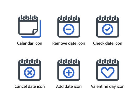 Calendar Icon Set 1: Graphics & Icons for Real-World Design