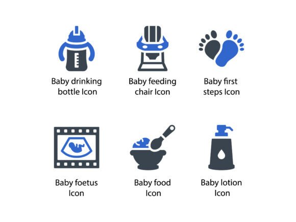 Childhood Baby Icon Set 2: Graphics & Icons for Handmade Crafters