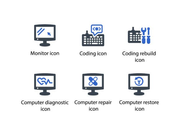 Computer Hardware Icon Set 2: Graphics & Icons for Polished Publishing