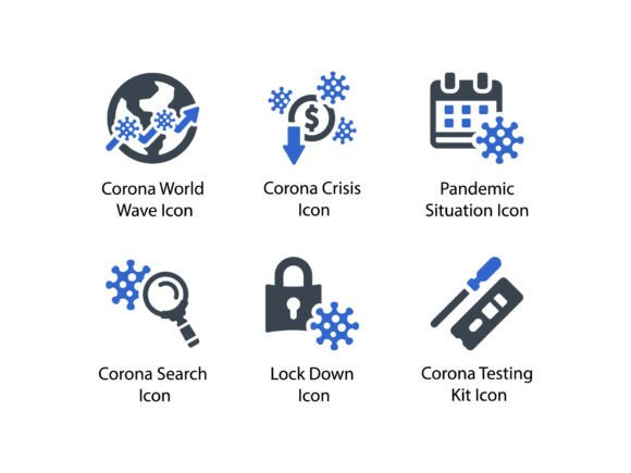 Corona Virus Icon Set 5: Graphics & Icons for Local Branding