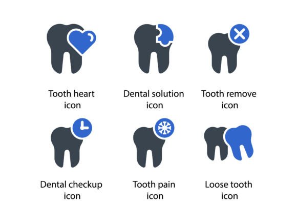 Dental Care Icon Set 6: Clean Graphics & Icons for Editorial Trust