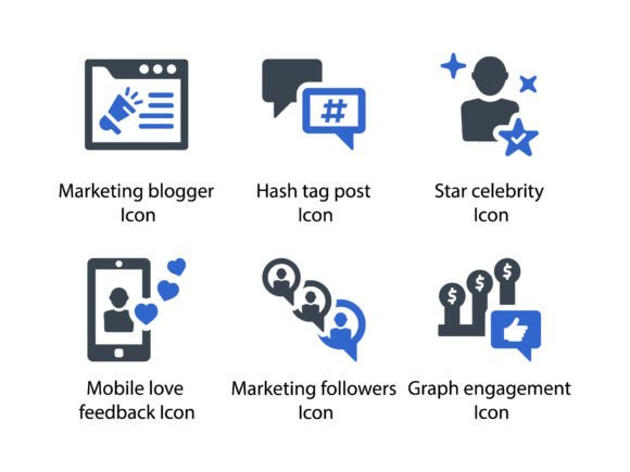 Influencers Marketing Icon Set 5: Graphics & Icons for Sellers