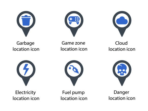 Location Pin Icon Set 5: Modern Icons & Graphics
