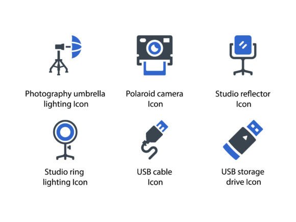 Photography Accessories Icon Set 5: Graphics & Icons for Real Publishing