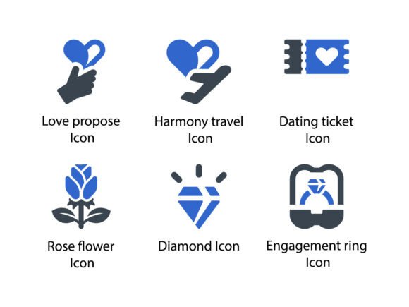 Romance and Love Icon Set 1: Graphics & Icons for Heartfelt Branding