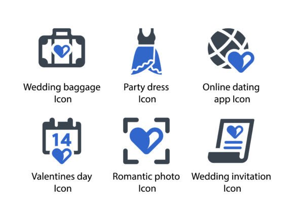 Romance and Love Icon Set 7: Graphics & Icons for Local Branding