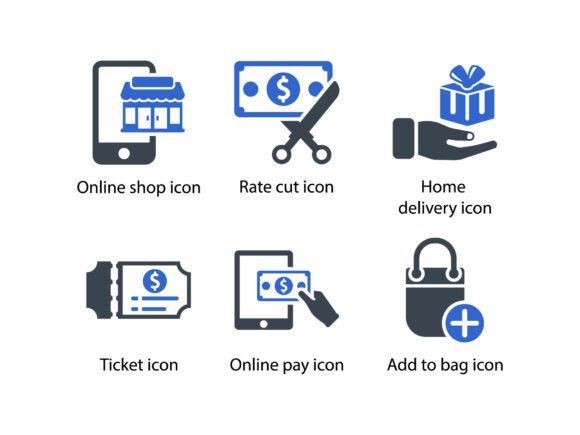 Shopping E Commerce Icon Set 6: Graphics & Icons for Local Branding